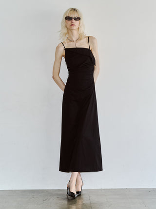 BICOLOR DRAPE DRESS