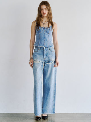 DENIM BUSTIER