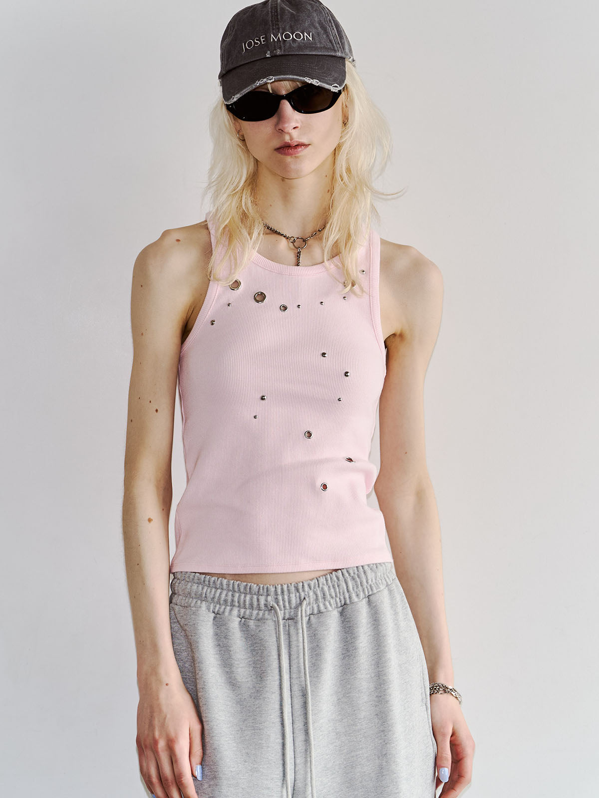 ジョゼムーン タンクトップ colorホワイト EYELET TANK TOP – JOSEMOON