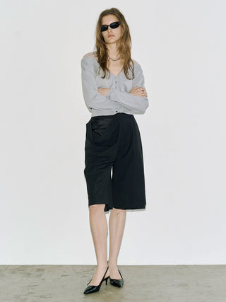 TULLE SEAM KNIT CARDIGAN