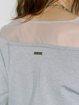 TULLE SEAM KNIT CARDIGAN