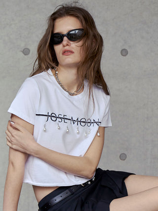 MINIMUM LOGO TSHIRT with PEARL
