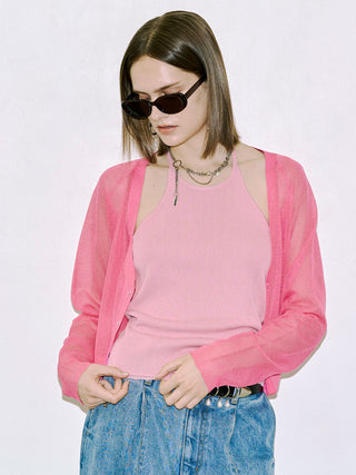 BI-COLOR MOON KNIT CARDIGAN