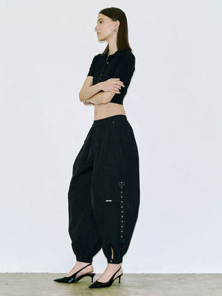 CROP POLO KNIT CARDIGAN