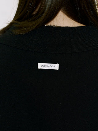 CROP POLO KNIT CARDIGAN