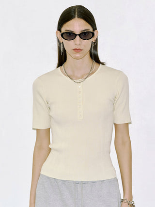 HALF SLEEVE RIB KNIT