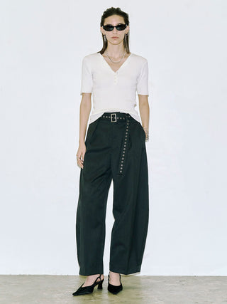HALF SLEEVE RIB KNIT