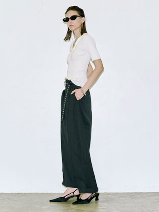 HALF SLEEVE RIB KNIT