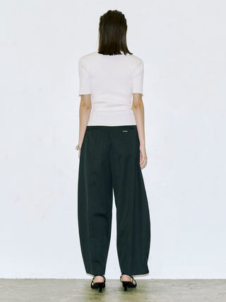 HALF SLEEVE RIB KNIT