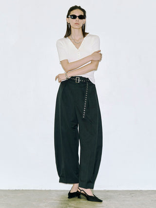 HALF SLEEVE RIB KNIT