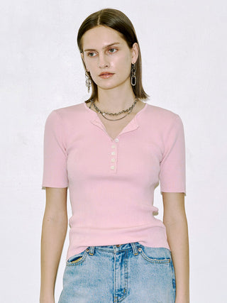 HALF SLEEVE RIB KNIT