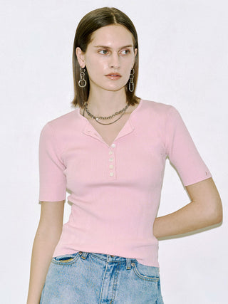 HALF SLEEVE RIB KNIT