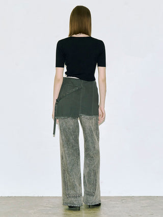 HALF SLEEVE RIB KNIT