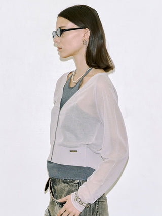 BI-COLOR MOON KNIT CARDIGAN
