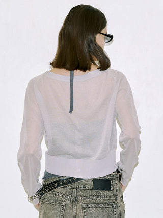 BI-COLOR MOON KNIT CARDIGAN