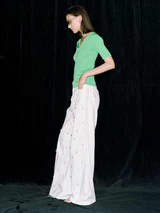 HALF SLEEVE RIB KNIT