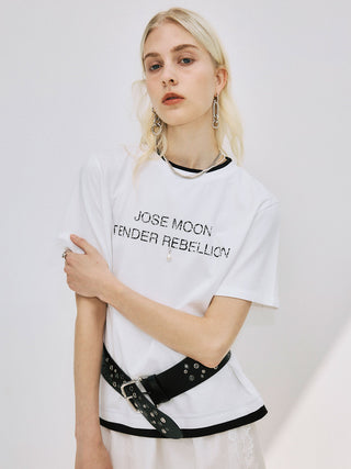 RINGER T-SHIRT with PEARL