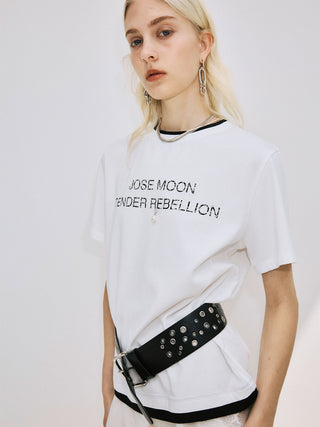 RINGER T-SHIRT with PEARL
