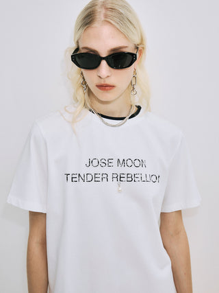 RINGER T-SHIRT with PEARL