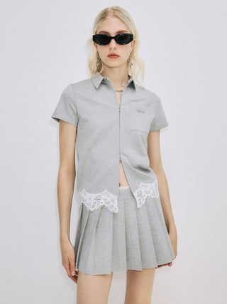 CUTSEW LACE ZIPUP