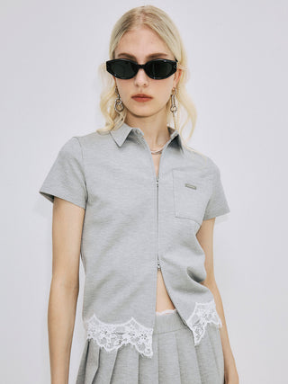 CUTSEW LACE ZIPUP
