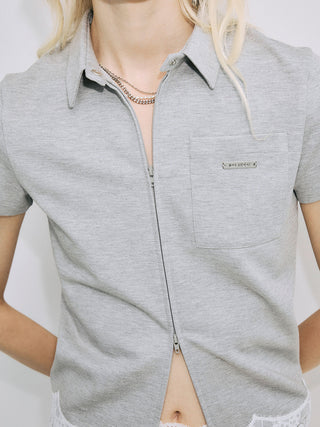 CUTSEW LACE ZIPUP