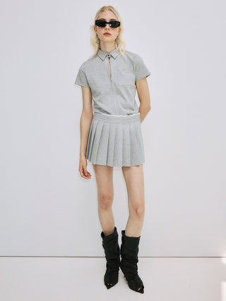 PLEATS MINI SKIRT