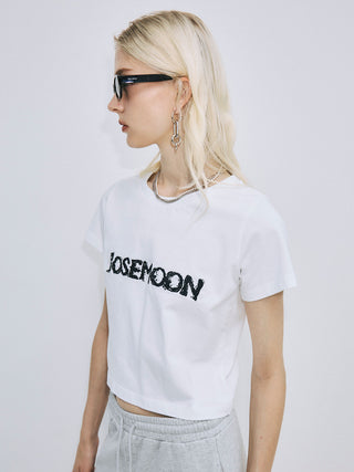LACE EMBROIDERY LOGO T-SHIRT