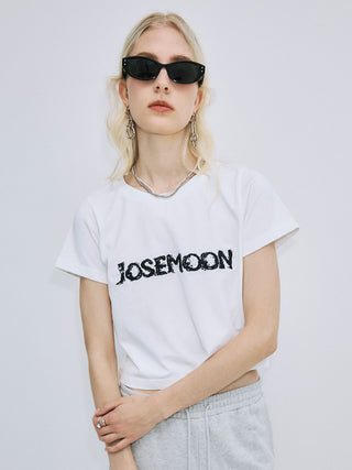 LACE EMBROIDERY LOGO T-SHIRT