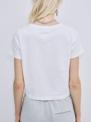 LACE EMBROIDERY LOGO T-SHIRT