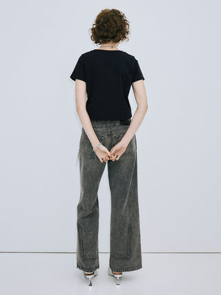 LACE EMBROIDERY LOGO T-SHIRT