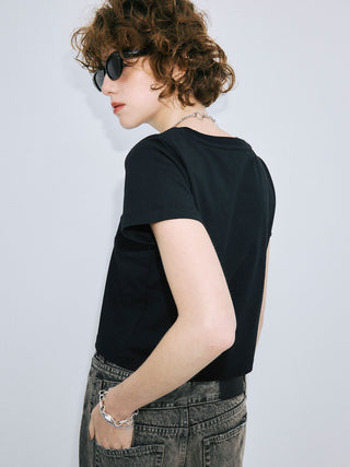 LACE EMBROIDERY LOGO T-SHIRT