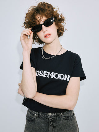LACE EMBROIDERY LOGO T-SHIRT