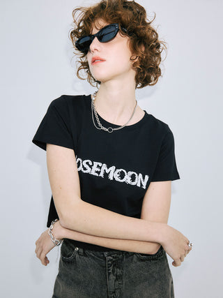 LACE EMBROIDERY LOGO T-SHIRT