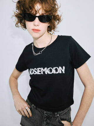 LACE EMBROIDERY LOGO T-SHIRT