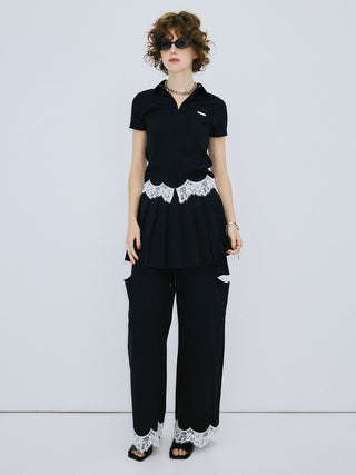 CUTSEW LACE ZIPUP