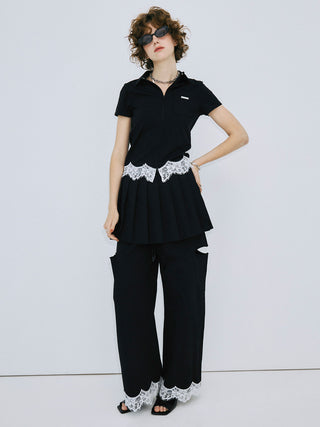 CUTSEW LACE ZIPUP