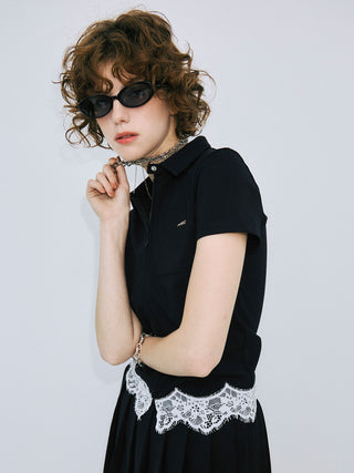 CUTSEW LACE ZIPUP
