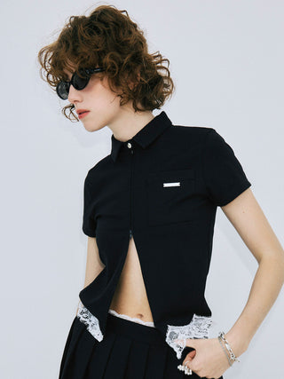 CUTSEW LACE ZIPUP
