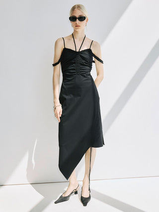 GATHER DRAWSTRING CAMI DRESS