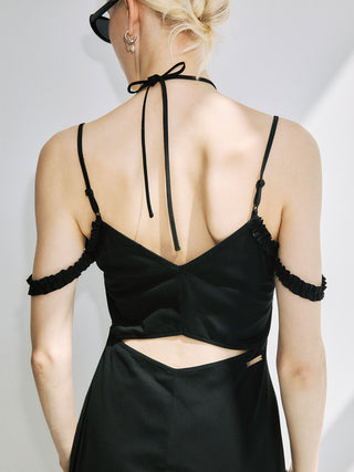 GATHER DRAWSTRING CAMI DRESS