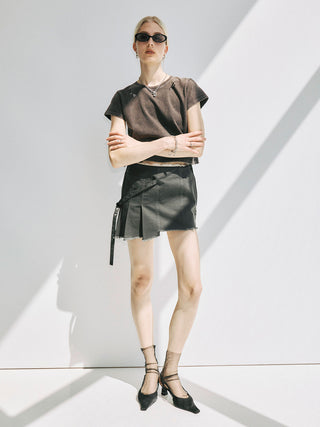 PIGMENT DYE MINI SKIRT