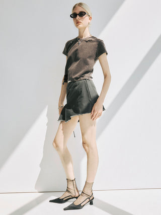 PIGMENT DYE MINI SKIRT
