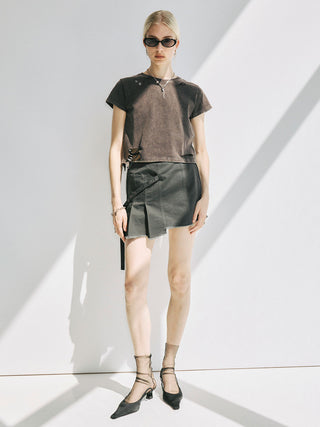PIGMENT DYE MINI SKIRT
