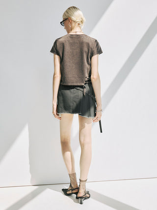 PIGMENT DYE MINI SKIRT