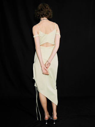 GATHER DRAWSTRING CAMI DRESS
