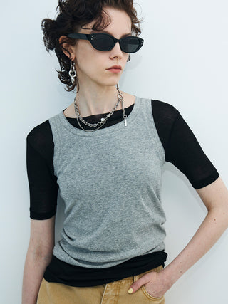 SHEER RIB TANKTOP