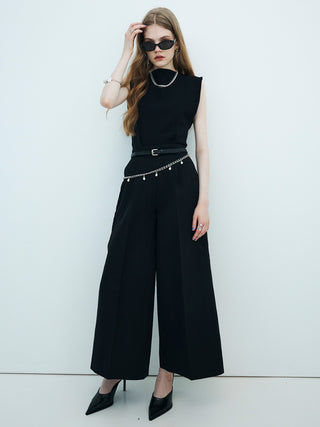 WASH WOOL WIDE PANTS
