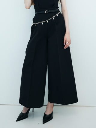WASH WOOL WIDE PANTS