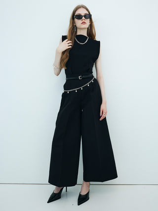 WASH WOOL WIDE PANTS